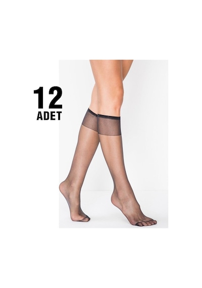 Özge Fit 15 Parlak Bayan Pantolon Çorap 12'li-28-TEN Ten Rengi