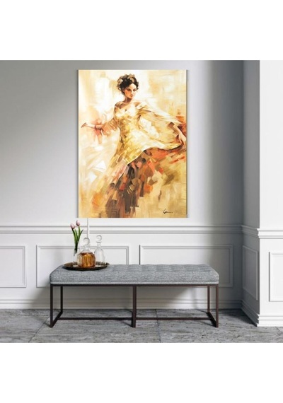Dans Büyük Boy El Yapımı Yağlı Boya Tablo 85x115cm