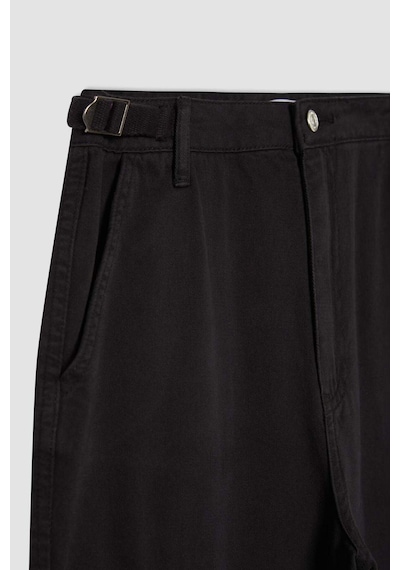 DeFacto Coool Straight Fit Gabardin Pantolon -  Kargo Cepli B7611AX24SPBK27