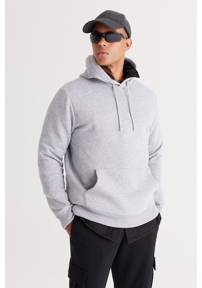 AC&Co / Altınyıldız Classics Erkek Gri Melanj Standart Fit Normal Kesim Kapüşonlu Kanguru Cepli Pamuklu Sweatshirt Gri AC&Co / Altınyıldız Classics Erkek Gri Melanj Standart Fit Normal Kesim Kapüşonlu Kanguru Cepli Pamuklu Sweatshirt Gri