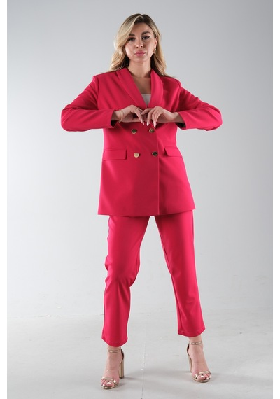 Feminist Fuşya Blazer Ceket Pantolon İkili Takım 0106305.12 001