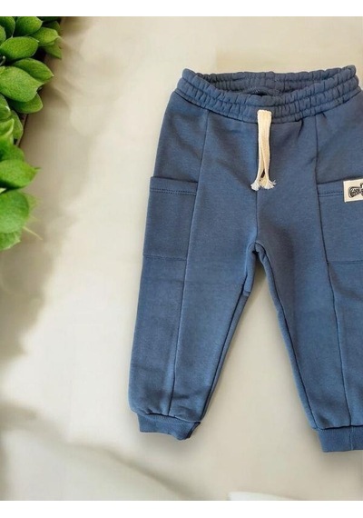 Zekids Çocuk 3 İplik Şardonlu Eşofman Alt-14209 Indigo