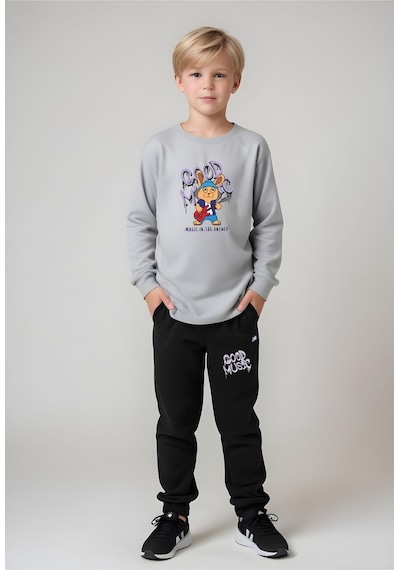 Fyk Kids 3'lü Erkek Çocuk Baskılı Yuvarlak Yaka Alt-üst Pijama Takımı Turuncu