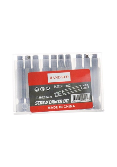 Hand Sfd Yıldız Tornavida Bits Uç Seti, T30 X 50 Mm, 10 Adet