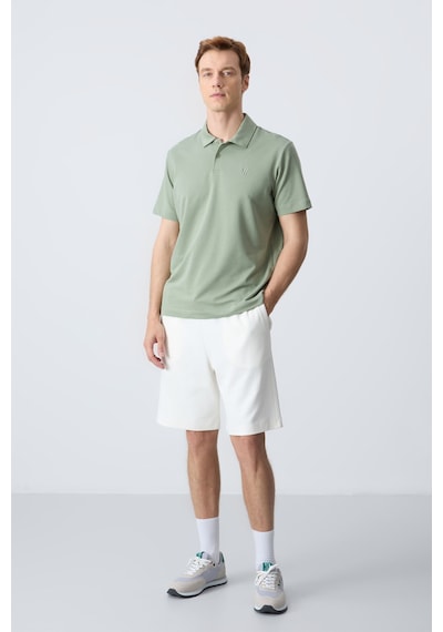 Air Jones Tommy Life Ekru Pamuklu Kalın Yumuşak Dokulu Standart Fit Basic Erkek Şort - 81275 Ekru