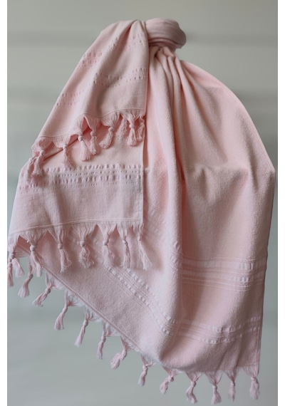 Açık Pembe Çizgili Havlu Peştemal 90x170cm - Yumuşak Plaj Havlusu- %100 Pamuk Acıkpembe Açık Pembe