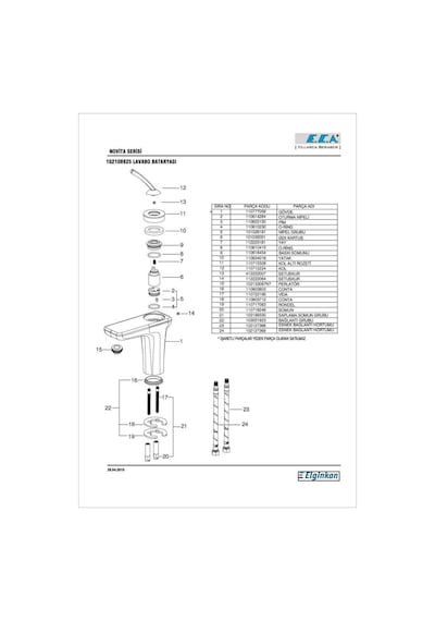 Eca Novita Lavabo Bataryası 102108925H Krom