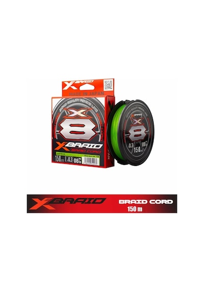 Ygk X035 Braıd Cord Pe X8 150m 3.6kg 0.09mm Fluo Green Ajı Lrf İp Misina - Standart
