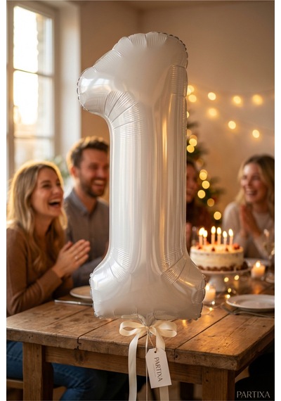 Beyaz 32 İnç Rakam 1 Folyo Balon 1 Yaş Doğum Günü Konsepti Sayı Balonu Helyum Uyumlu Parti Dekorasyon Süsleme Çok Renkli