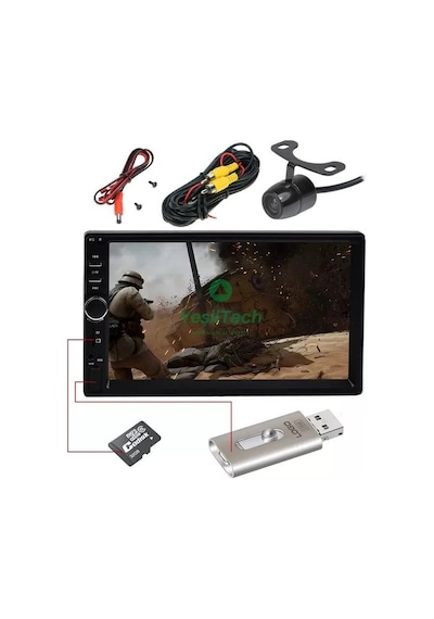 Exvol EXW-X70  Double Teyp 7 İnc+Park Kamerası Usb Bluetooth Mp3 Mp4