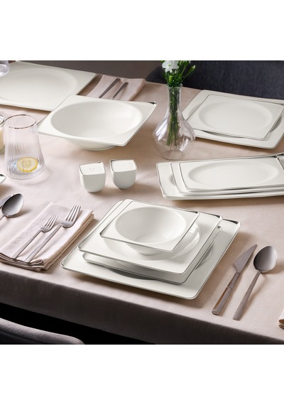 Aryıldız Crystal İxir Platin 56 Parça 12 Kişilik Yemek Takımı Renkli