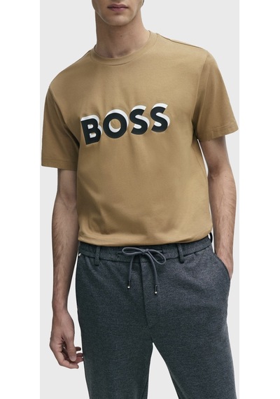Boss Erkek T Shirt 50506923 260 Kahve Kahverengi