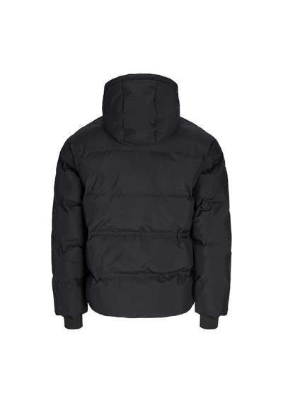 Jack & Jones Erkek Kapüsonlu Fermuar Kapamali Puffer Mont - Trace - 12301850 Siyah