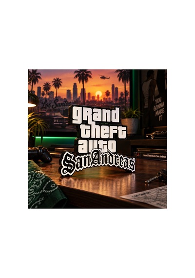 Gta San Andreas 3d Dekoratif Masaüstü Tabela Gaming Oda Dekoru