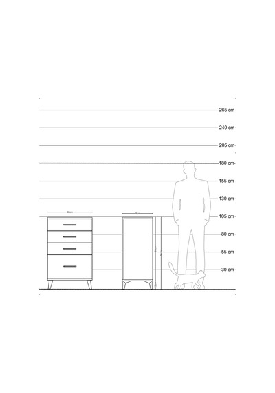Kronos Komodin 4 Çekmeceli 60x59x96 Aytaşı-çam Aytaşı