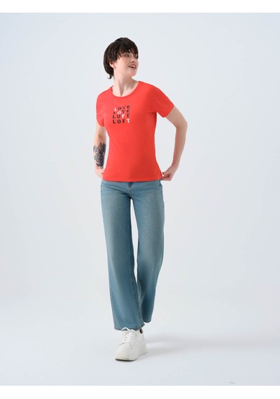 Loft Regular Fit Kırmızı Kadın T-shirt Lf2038544 KIrmızı Kırmızı