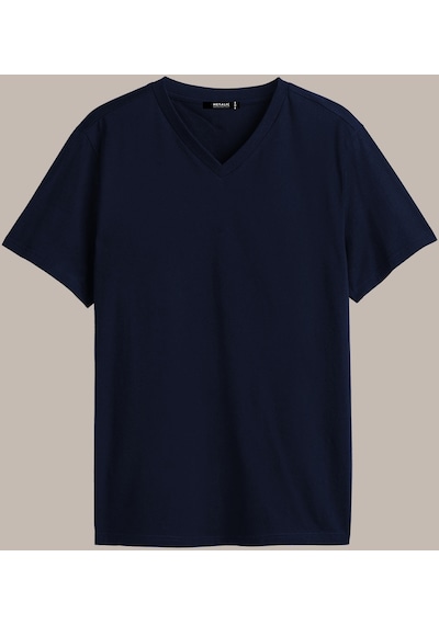 MMetalic Erkek Pamuklu Kısa Kollu V Yaka T-Shirt (501126077) Lacivert