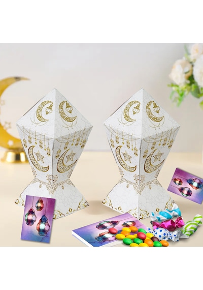 Ramazan Fener Temalı Hediye Ve Tebrik Kartı, 10 Adet, Ambalaj Ve Paketleme Etiketi, 6x8 Cm
