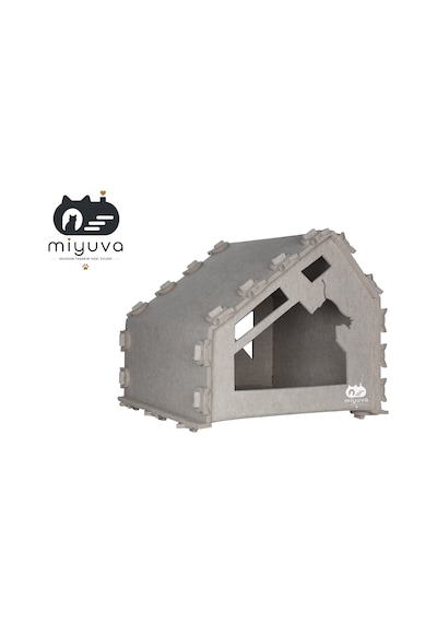 Keçe Kedi Evi Demonte, Yıkanabilir, Taşınabilir Kedi Kulübesi Miya Bej