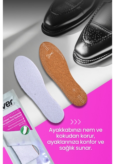 Silver Deri Koku Yapmaz Kesilebilir Ayakkabı Gözenekli Tabanlık 35-45
