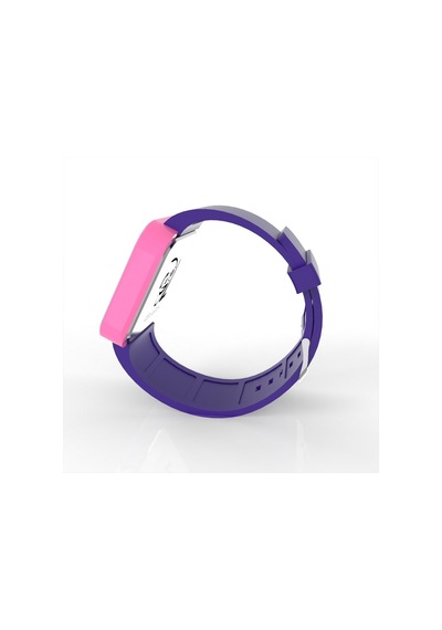 Cool Watch Saat - Pembe Led Kasa - Mor Kayış Unisex