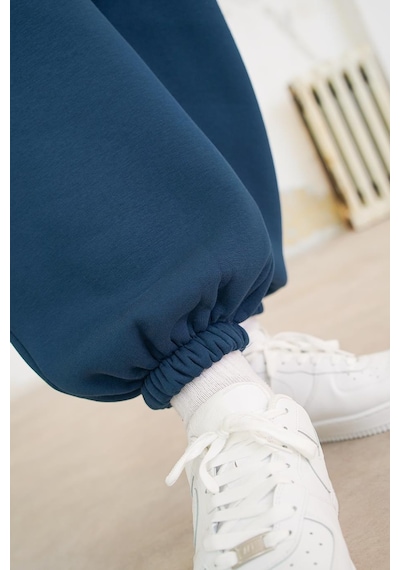 Lacivert Cozy Basic Paça Lastik Oversize Eşofman Lacivert