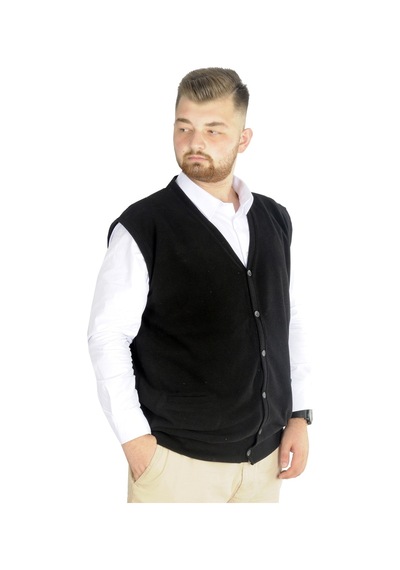 Mode Xl Büyük Beden Erkek Yelek Selanik 20545 Siyah 001