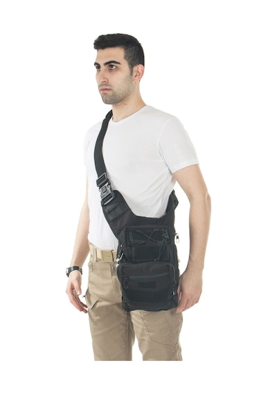 2AS Mıl-tec Cordura Çok Fonksiyonlu Siyah Omuz Çantası-3699