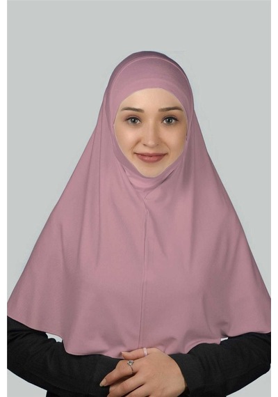 Altobeh Hazır Türban Peçeli Pratik Eşarp Tesettür Nikaplı Hijab - Namaz Örtüsü Sufle (XL) - Koyu Pembe
