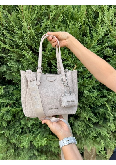Just Polo Kadın Yeni Sezon 3 Bölmeli Yumuşak Deri Lüks Ve Şık Dokunuş El & Omuz Çantası Shoulder Bag Ekru 85782561