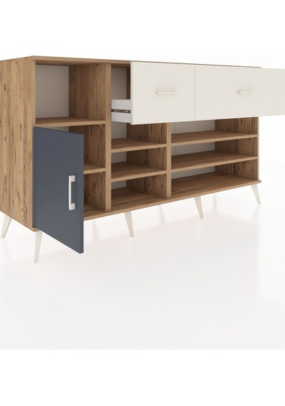 Hyperion Konsol 6 Raflı 2 Çekmeceli Tek Kapaklı 176x44x99 Çam-an Çam-antrasit/aytaşı Hyperion Konsol 6 Raflı 2 Çekmeceli Tek Kapaklı 176x44x99 Çam-an Çam-antrasit/aytaşı