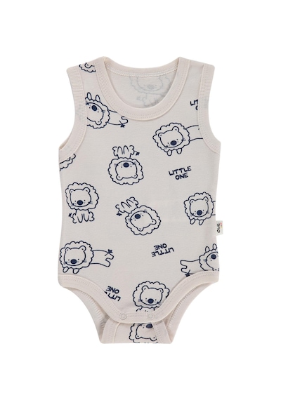 Civil Baby Little One Baskılı 0-24 Ay Çıtçıtlı Badi - Ekru