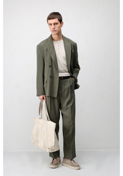 Antioch Modal Karışımlı Relaxed Fit Erkek Blazer Ceket Haki