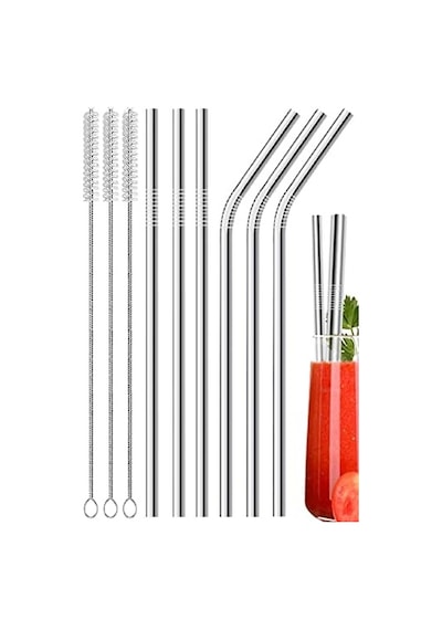 By Akcakese 9 Parça Metal Pipet Seti Paslanmaz Pipet Ve Çubuk Pipet Temizleme Fırçası Diğer
