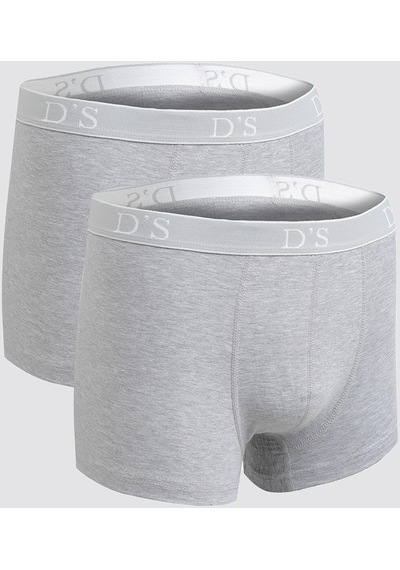 D's Damat Ds Damat Gri Beli Lastikli Marka Logolu Likralı Esneyebilen 2'li Boxer Set 4HC44ORTBS02 Gri