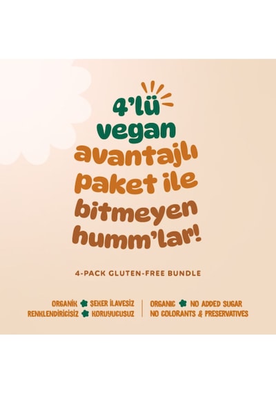 Hummorganic Organik Vegan Tuzlu Grissini & Tatlı Kurabiyeler Atıştırmalık Paketi - 4 adet (2 çeşit)
