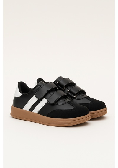 N Moda Cool Kids Retro Tarz Cırtlı Çocuk Spor Ayakkabı Konforlu Ve Şık Günlük Sneaker Siyah