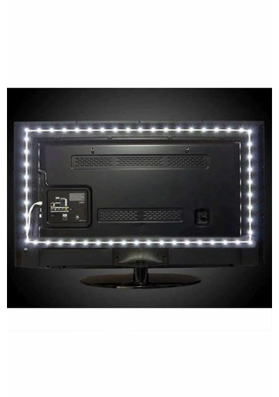 65 İnç 165 Ekran Beyaz Renk Tv Arkası 5 V Usb Li Şerit Led