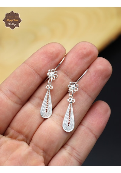 Damla Model 925 Ayar Gümüş Telkari Kadın İkili Set 201025198 Gümüş