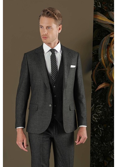 Efor Tk 876 Slim Fit Antrasit Klasik Takım Elbise Antrasit
