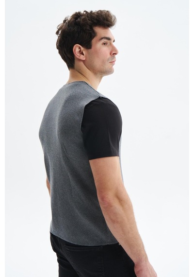 AR-MA Arma Erkek Slim Fit Triko Yelek Pamuk Pima Cotton Düğmeli, V Yaka, Basic Stil K9kro0853 Gri
