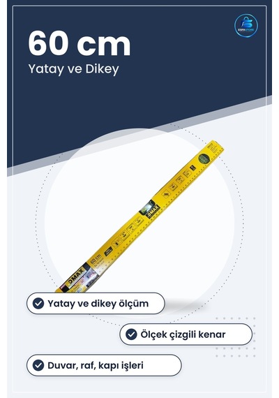 Su Terazisi 60 Cm Yatay Ve Dikey Seviye Ölçer Manuel El Aleti Hır