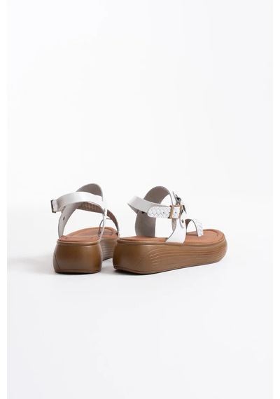 Trendella Beyaz Hakiki Deri Sandalet Tr31my64b Siyah