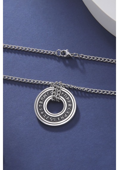 Chavin Viking Rune Viking Odin Sembol Çelik Kolye Eu45 Gri Chavin Viking Rune Viking Odin Sembol Çelik Kolye Eu45 Gri