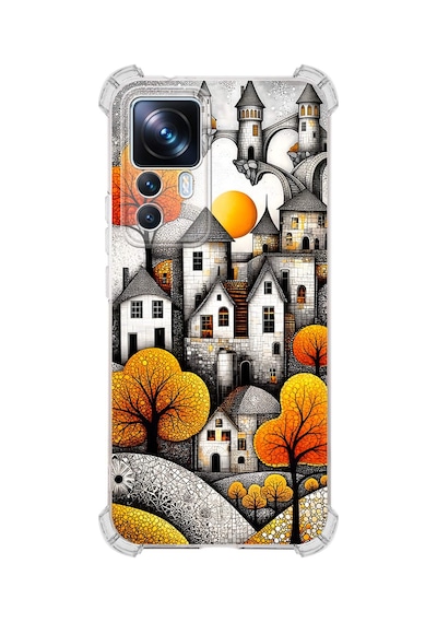 Printify Xiaomi Mi12t Pro İle Uyumlu Düşlerin Dansı Serisi Göçebe Şatolar Tasarımlı Uv Baskılı Köşe Korumalı Antişok Kılıf Şeffaf