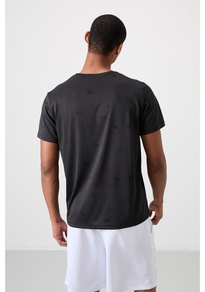 Tommy Life Siyah Polyester Nefes Alan Jakarlı İnce Esnek Standart Fit Erkek Performans T-shirt - 88398 Siyah