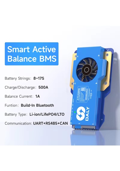 Daly 8-17s 500a Smart Bms Aktif Balanslı Bt + Rs485 + Can