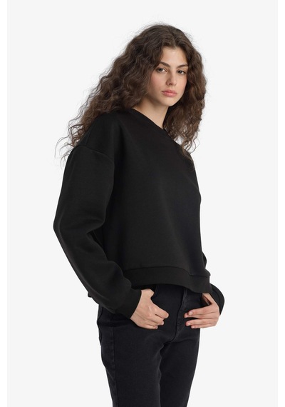 Defacto Siyah Kadın Sweatshirt D6645ax/bk81 Siyah