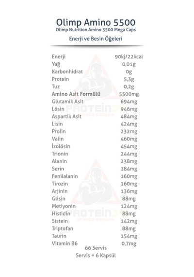 Olimp Amino 5500 400 Kapsül Amino Asit