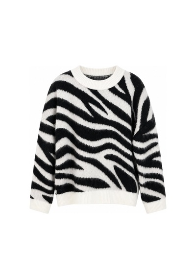 Laluvia Siyah - Beyaz Zebra Desen Kazak - 1251